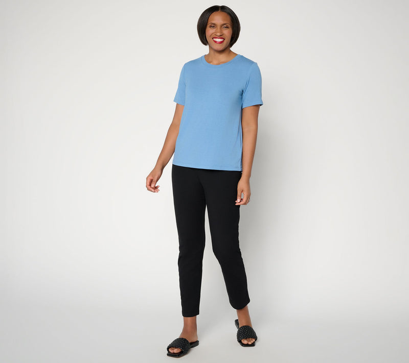 Susan Graver Essentials Rayon Allure Knit Crew Neck Top — View 5