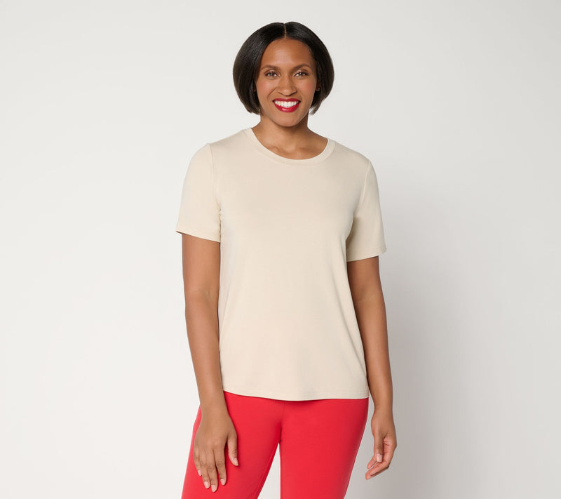 Susan Graver Essentials Rayon Allure Knit Crew Neck Top — View 14