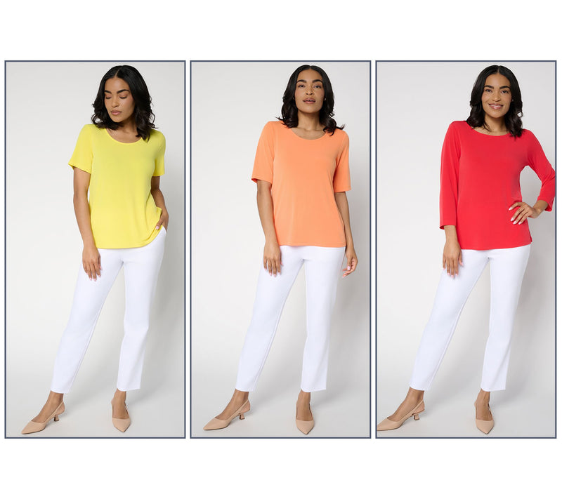 Susan Graver Essentials Liquid Knit Set of 3 Tops — View 13