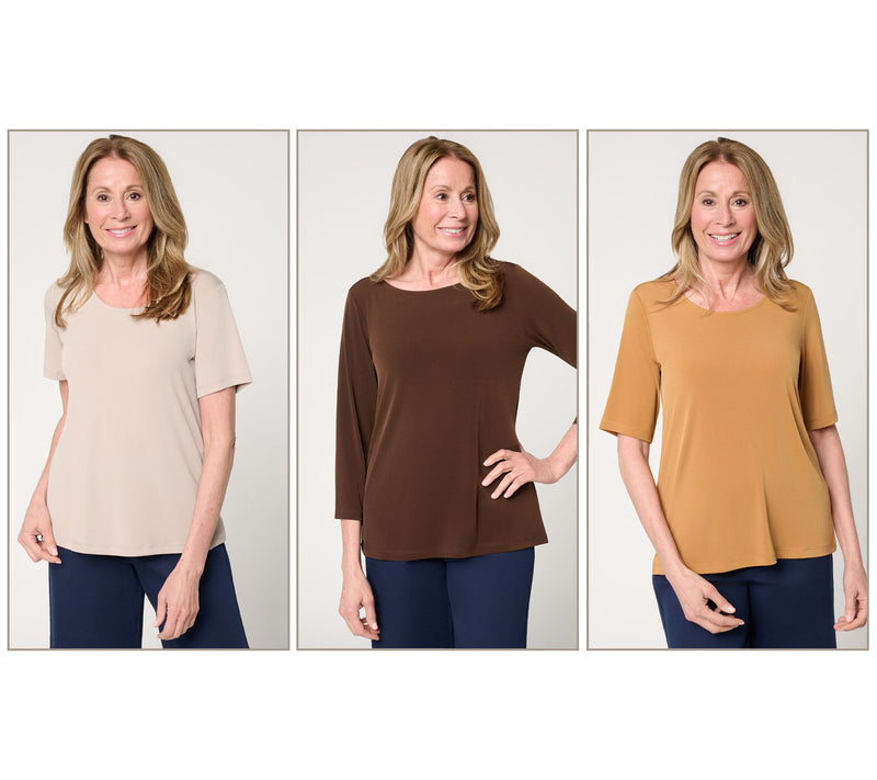 Susan Graver Essentials Liquid Knit Set of 3 Tops — View 17