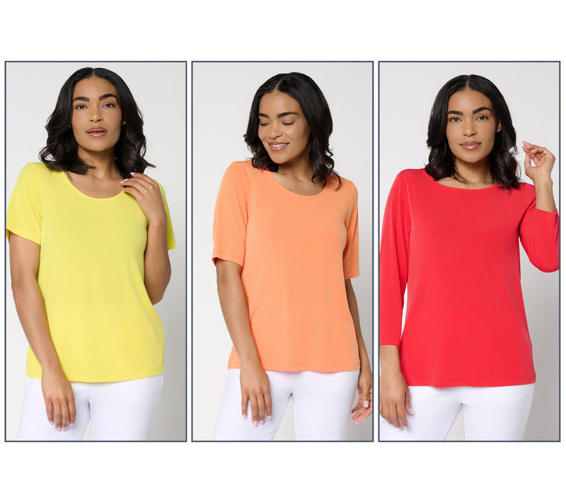 Susan Graver Essentials Liquid Knit Set of 3 Tops — View 9
