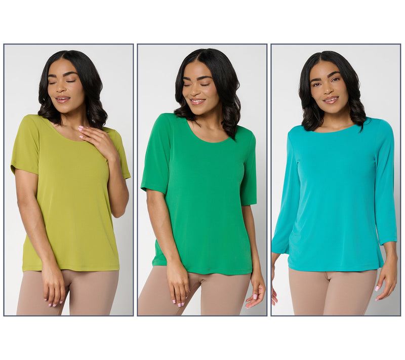 Susan Graver Essentials Liquid Knit Set of 3 Tops — View 8