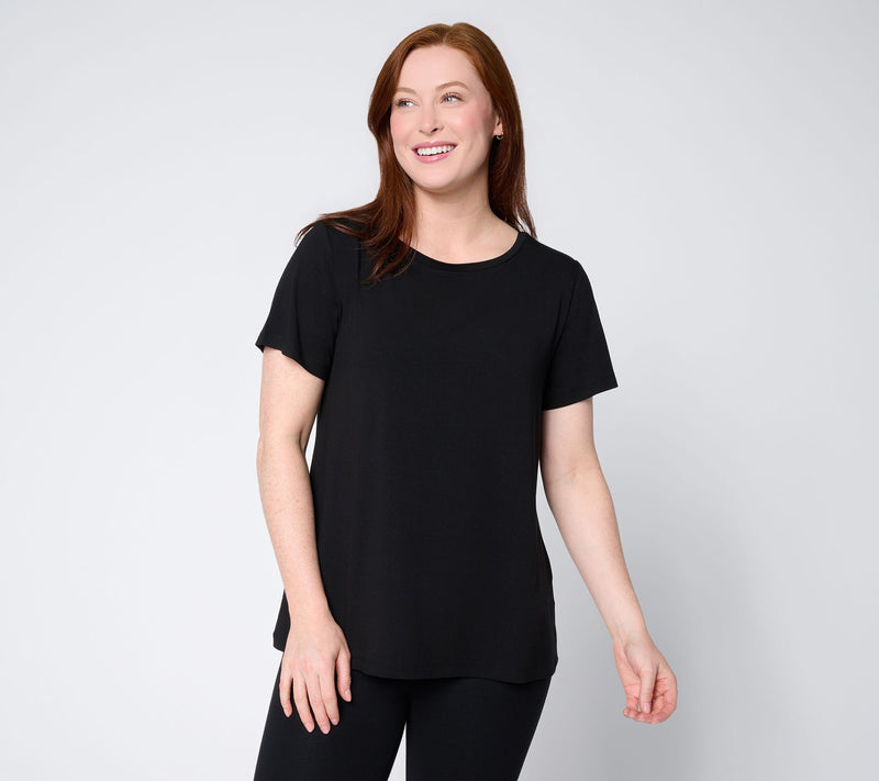 Susan Graver Essentials Rayon Allure Knit Ballet A-Line Top — View 13