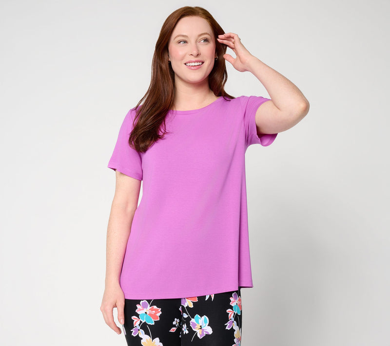 Susan Graver Essentials Rayon Allure Knit Ballet A-Line Top — View 16