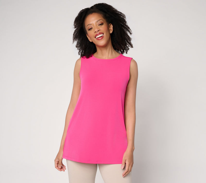 Susan Graver Essentials Regular Liquid Knit Sleeveless A-Line Tunic — View 14