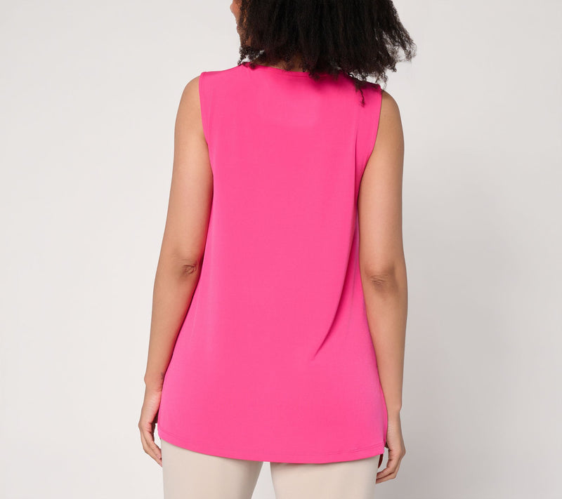Susan Graver Essentials Petite Liquid Knit Sleeveless A-Line Tunic — View 5