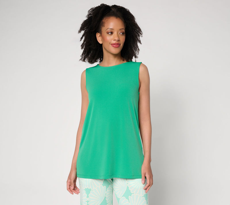 Susan Graver Essentials Petite Liquid Knit Sleeveless A-Line Tunic — View 15