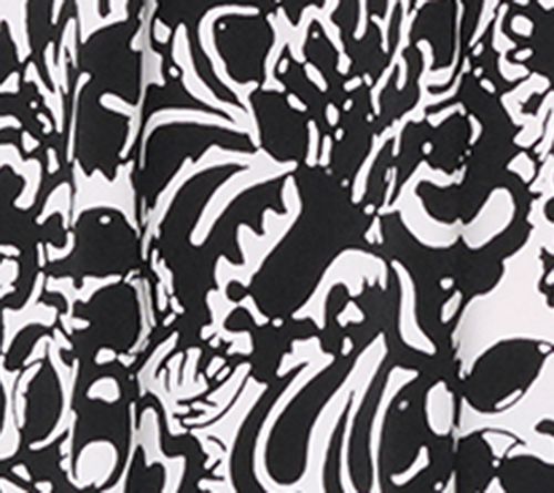 Susan Graver Printed Liquid Knit 3/4 Sleeve Split Neck Top — View 6