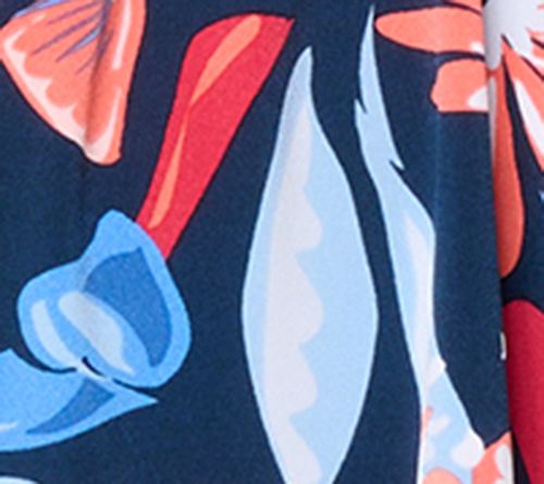Susan Graver Printed Liquid Knit Button Front Top — View 8