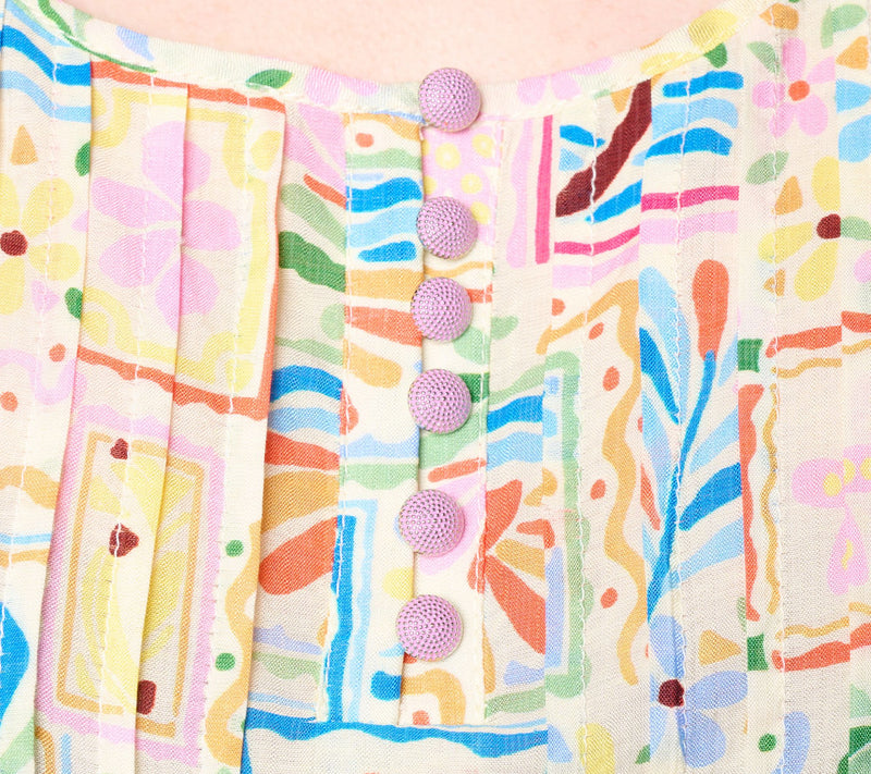 Susan Graver Printed Woven Henley Sleeveless Top — View 6