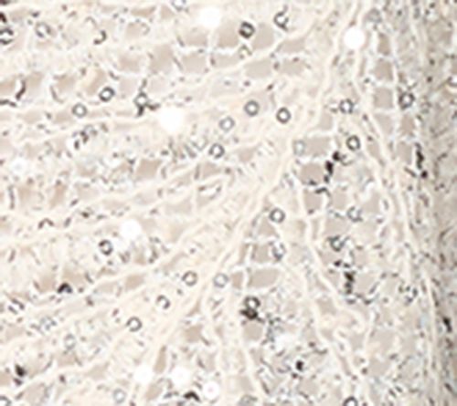 Susan Graver Metallic Open Stitch 3/4 Sleeve Cardigan — View 2