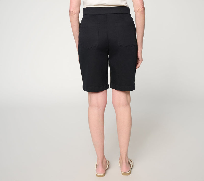 Susan Graver Weekend Regular Stretch Cotton Straight Leg Shorts — View 4