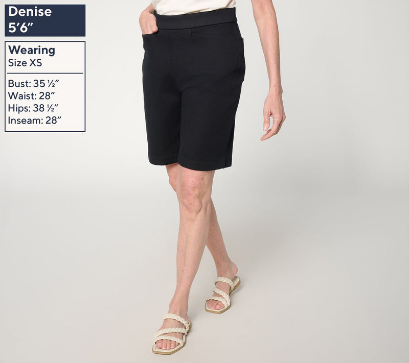 Susan Graver Weekend Regular Stretch Cotton Straight Leg Shorts — View 3