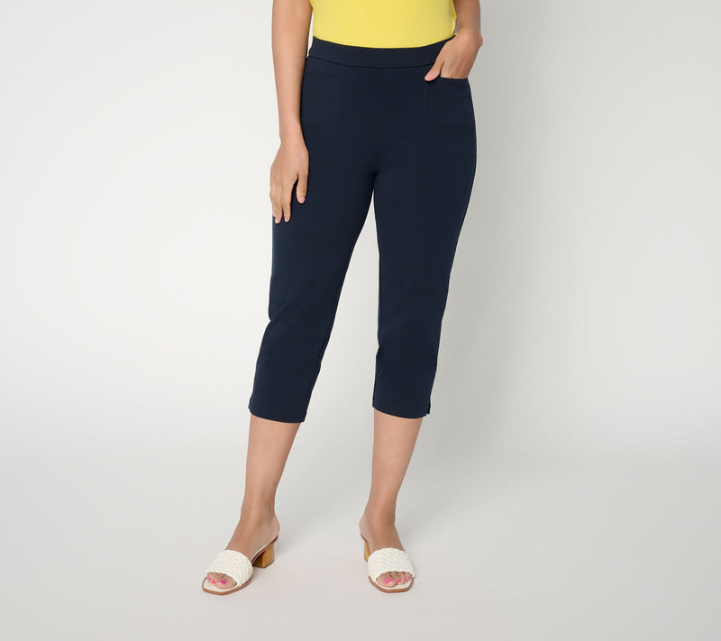 Susan Graver Weekend Regular Premium Stretch Slim Leg Capri Pants — View 7