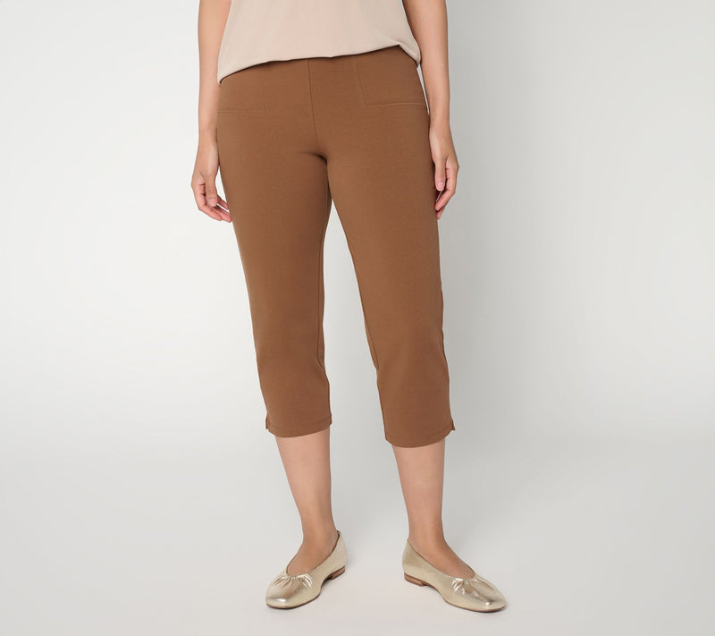 Susan Graver Weekend Regular Premium Stretch Slim Leg Capri Pants — View 5
