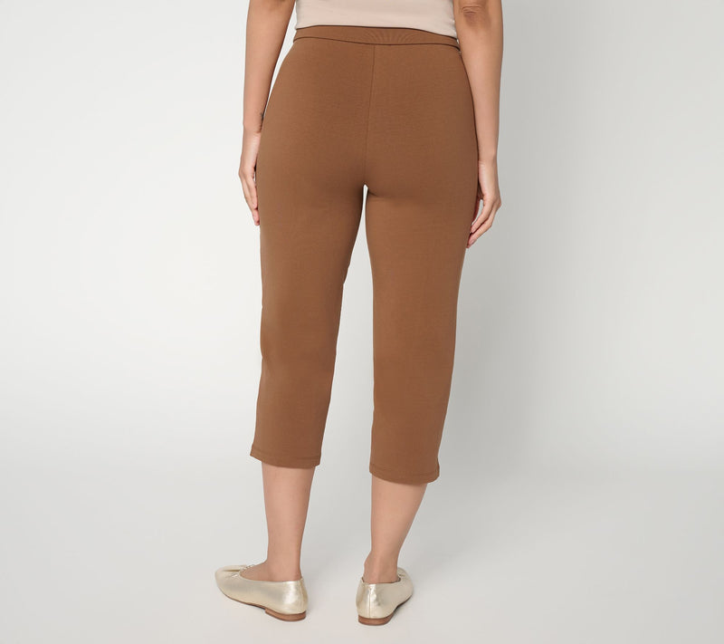 Susan Graver Weekend Petite Premium Stretch Slim Leg Capri Pants — View 12