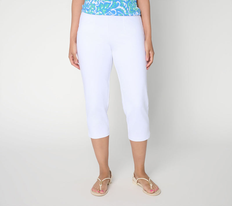 Susan Graver Weekend Petite Premium Stretch Slim Leg Capri Pants — View 9