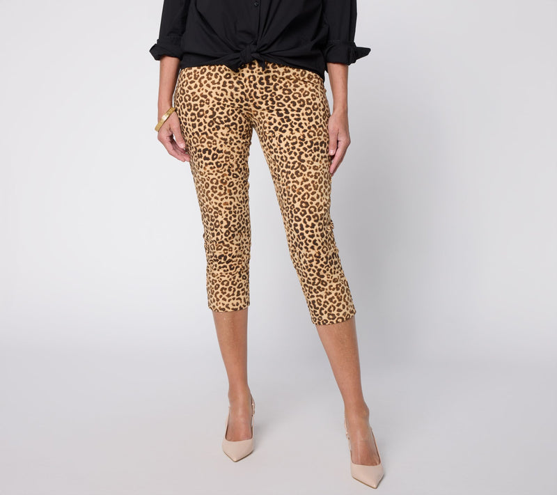 Susan Graver Weekend Regular Premium Stretch Aire Slim Leg Capri Pants — View 3