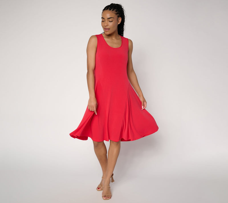 Susan Graver Petite Liquid Knit Sleeveless Dress — View 12