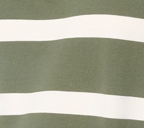 Peace Love World Striped Crew Neck Pullover with Cuff Detail — View 2