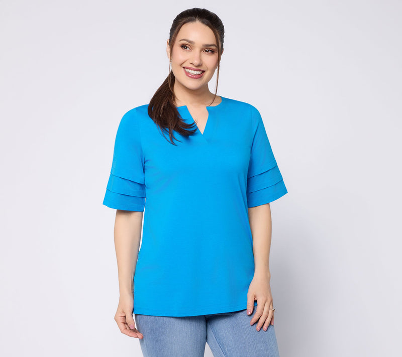 Belle by Kim Gravel TripleLuxe Knit Folded & Fab Elbow Top — View 15