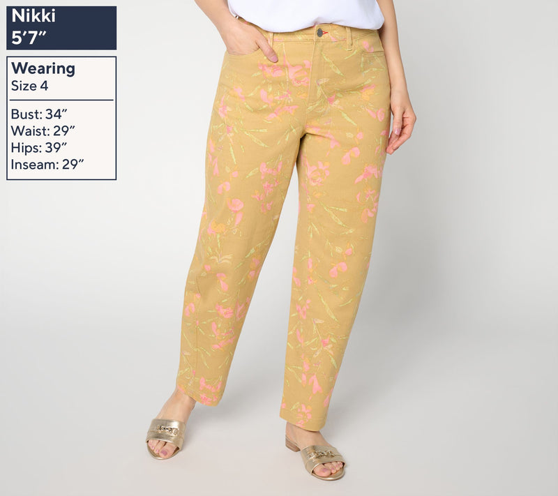 Peace Love World Petite Full Length Barrel Leg Denim — View 6