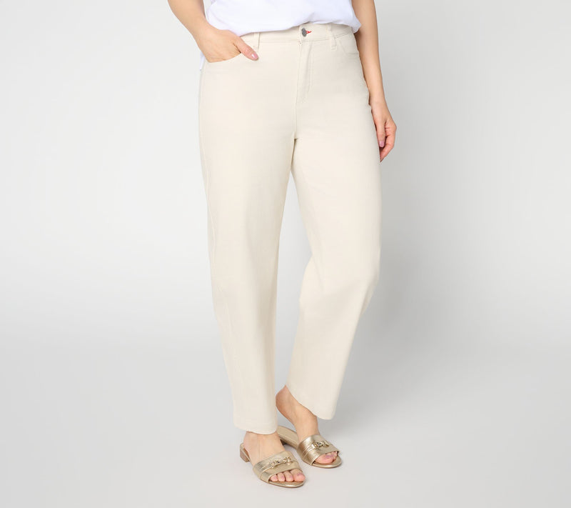 Peace Love World Petite Full Length Barrel Leg Denim — View 3