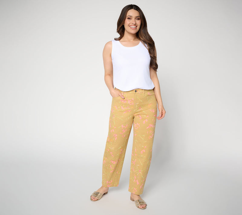 Peace Love World Petite Full Length Barrel Leg Denim — View 8