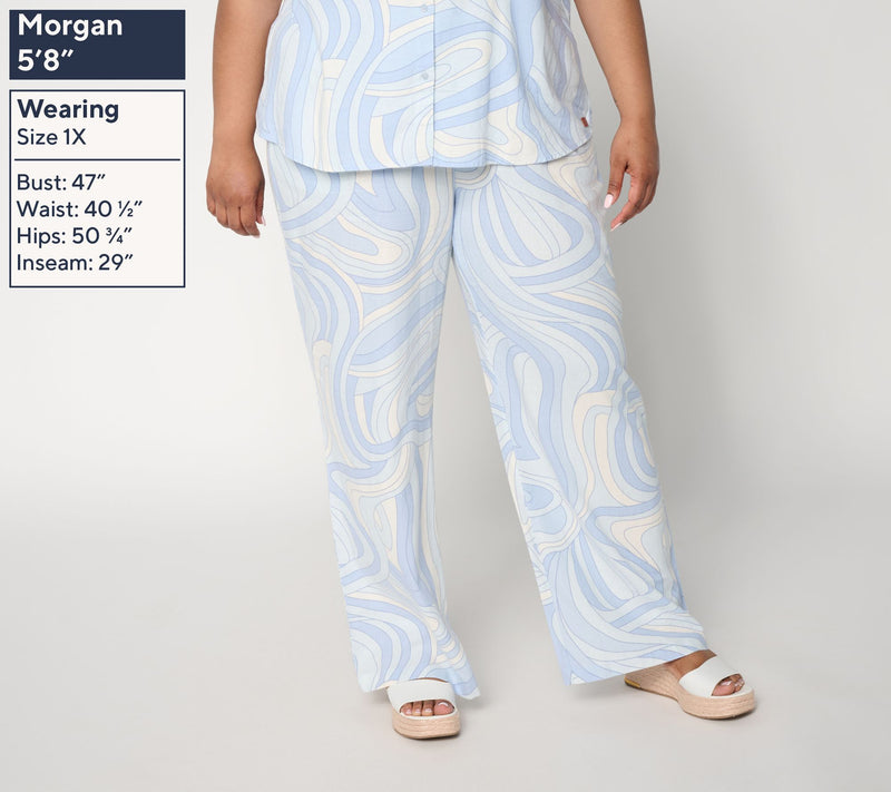 Peace Love World Boheme Regular Linen Full Length Wide Leg Pants — View 2