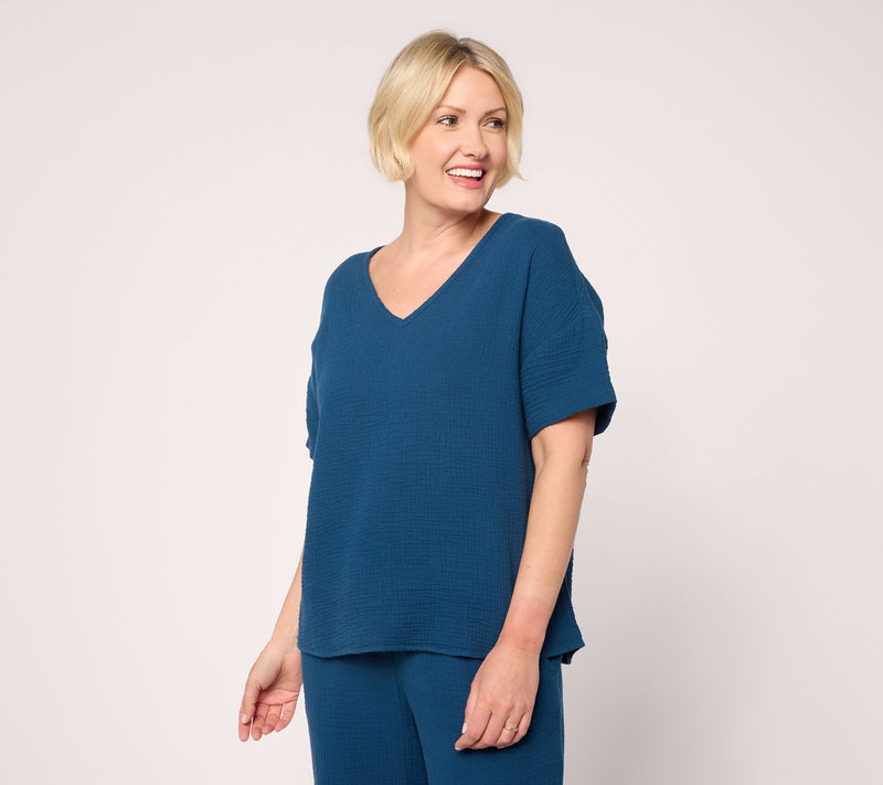 Peace Love World Boheme Elbow Sleeve V-Neck Dolman Sleeve Top — View 11