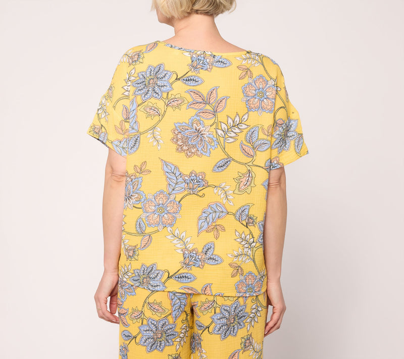 Peace Love World Boheme Elbow Sleeve V-Neck Dolman Sleeve Top — View 4