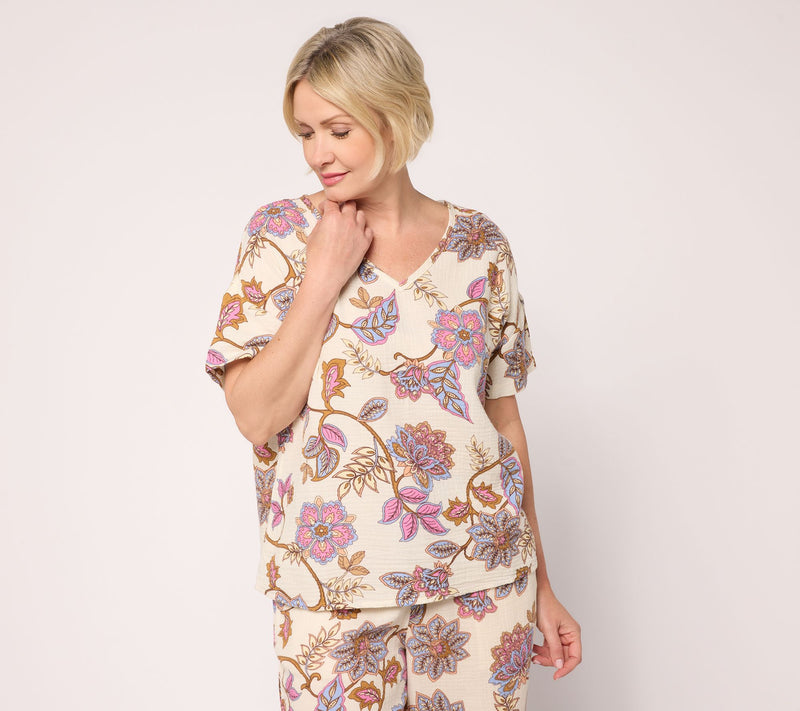 Peace Love World Boheme Elbow Sleeve V-Neck Dolman Sleeve Top — View 12