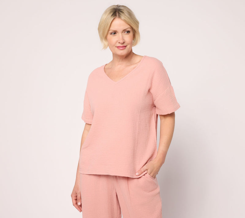 Peace Love World Boheme Elbow Sleeve V-Neck Dolman Sleeve Top — View 13