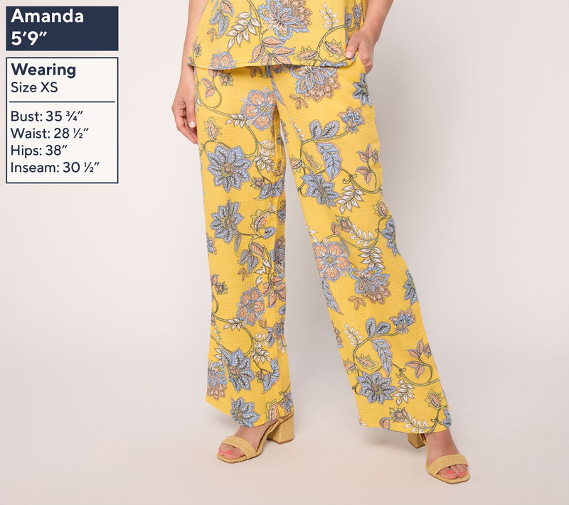 Peace Love World Petite Boheme Full Length Wide Leg Pants — View 5