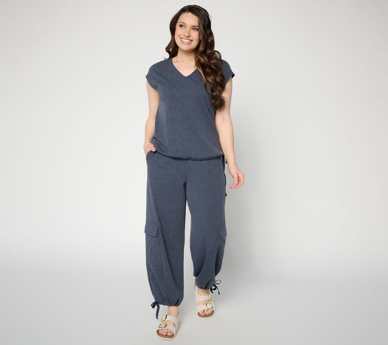 Peace Love World V-Neck Dolman With Drawstring Waistband — View 5