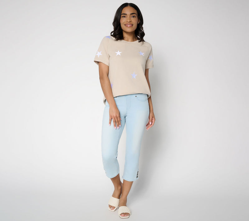 Belle by Kim Gravel Petite Denim TripleLuxe Anchor Jean — View 9