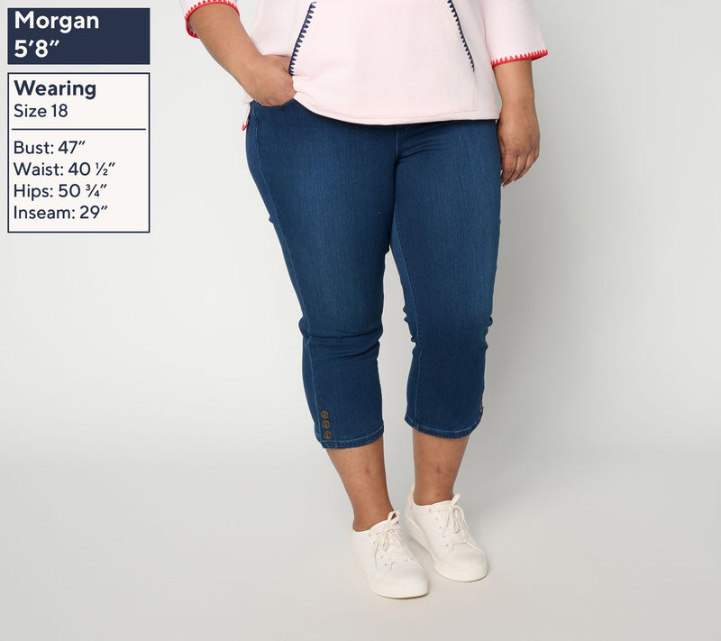 Belle by Kim Gravel Petite Denim TripleLuxe Anchor Jean — View 6