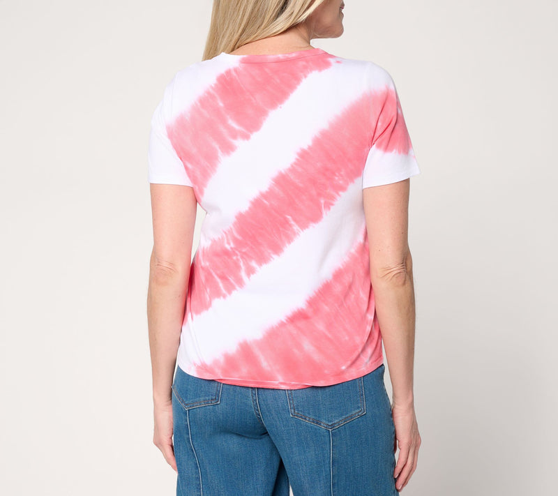 Anybody Cozy Knit Jersey Tie Dye Short Sleeve Top — View 4
