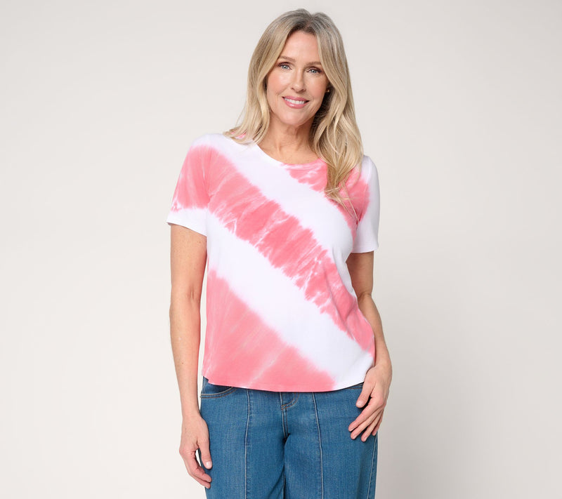Anybody Cozy Knit Jersey Tie Dye Short Sleeve Top — View 12