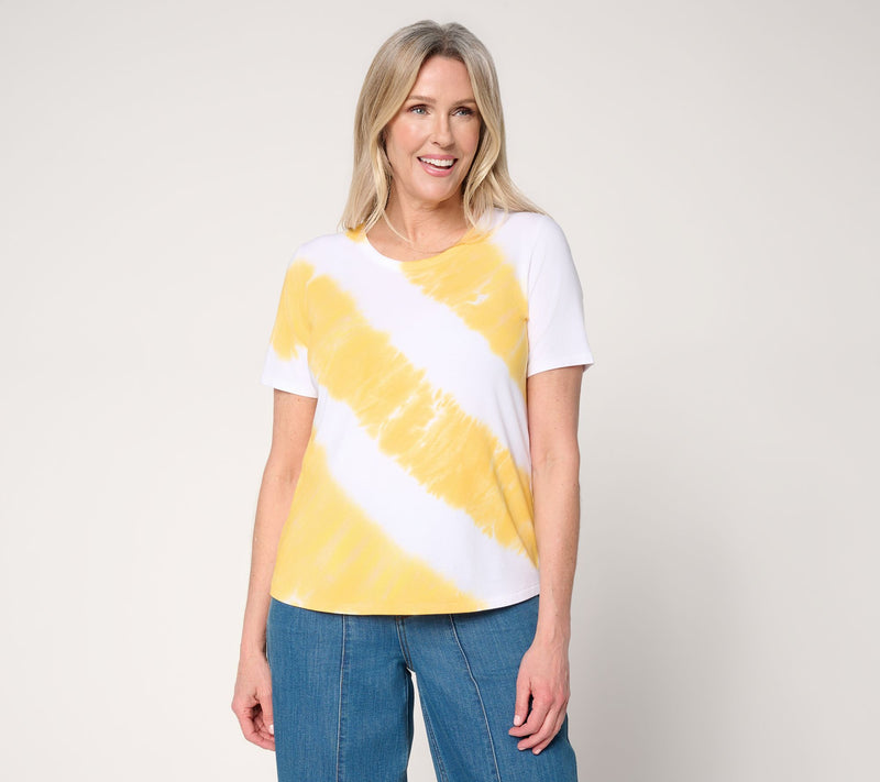 Anybody Cozy Knit Jersey Tie Dye Short Sleeve Top — View 14