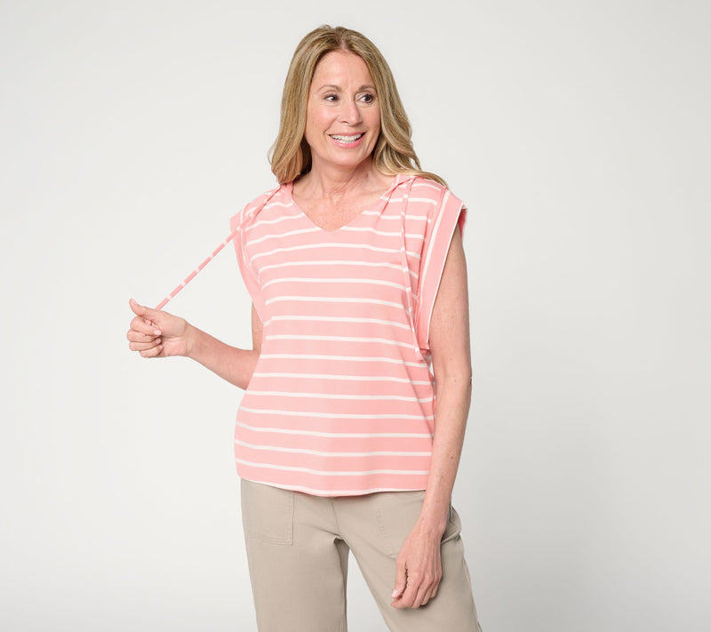 Anybody Cozy Knit Jersey Yarn Dyed Sleeveless Hoodie — View 11