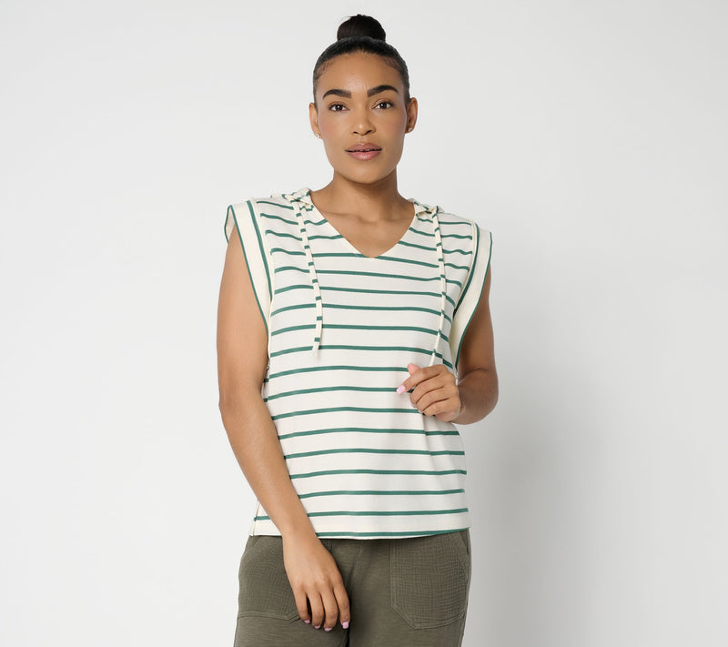 Anybody Cozy Knit Jersey Yarn Dyed Sleeveless Hoodie — View 14