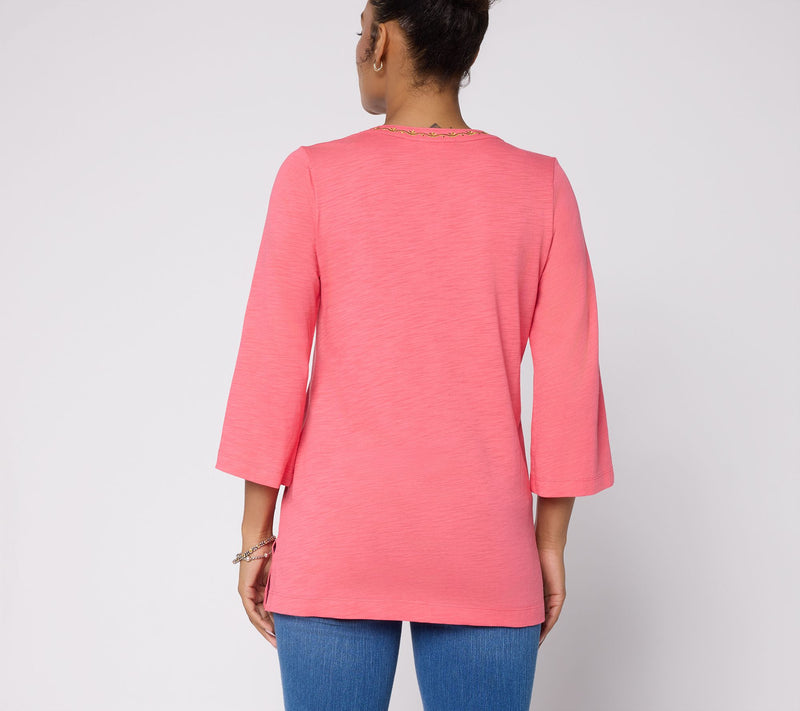 Belle Beach by Kim Gravel Regular Slub Knit Glam Clam Tunic — View 4