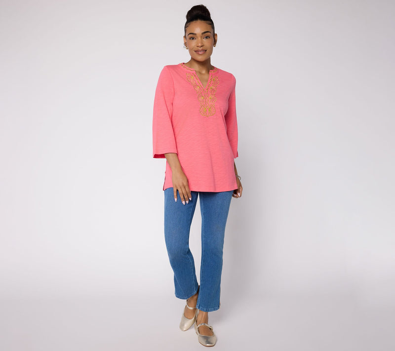 Belle Beach by Kim Gravel Petite Slub Knit Glam Clam Tunic — View 5