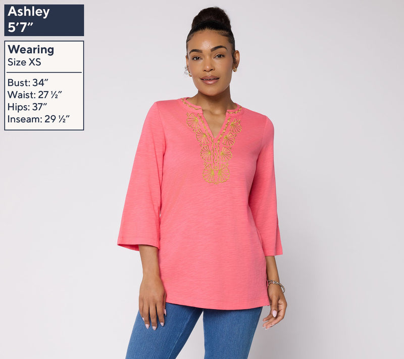 Belle Beach by Kim Gravel Petite Slub Knit Glam Clam Tunic — View 3