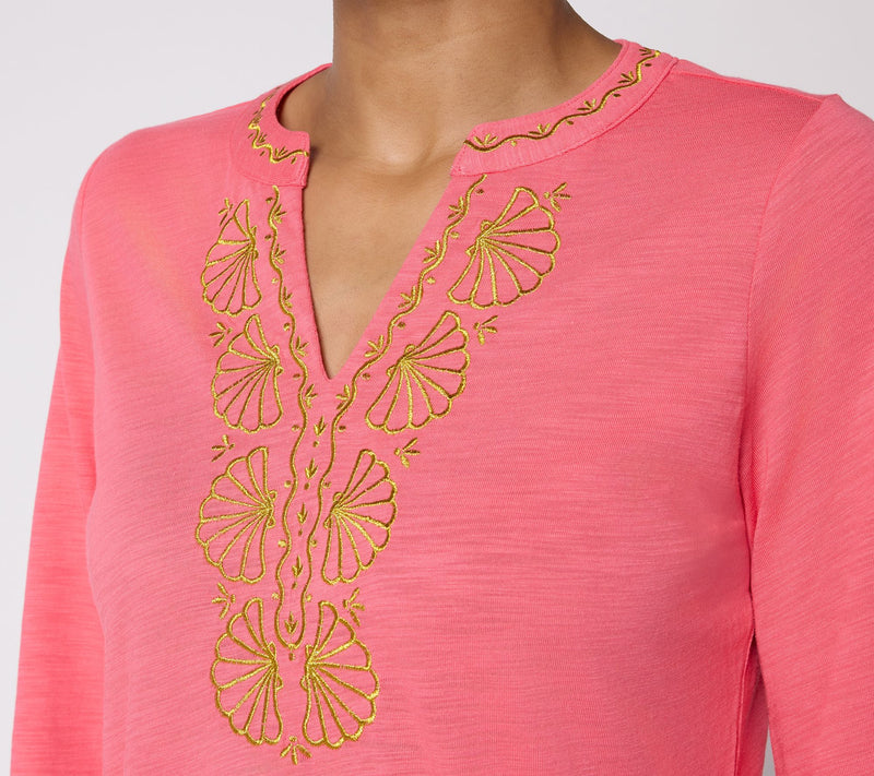 Belle Beach by Kim Gravel Petite Slub Knit Glam Clam Tunic — View 6