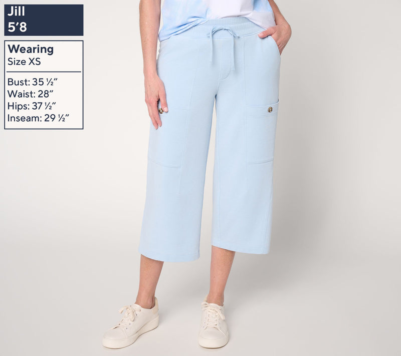 Anybody Regular Beach Wash French Terry Cargo Capri — View 3