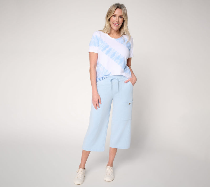 Anybody Tall Beach Wash French Terry Cargo Capri — View 5