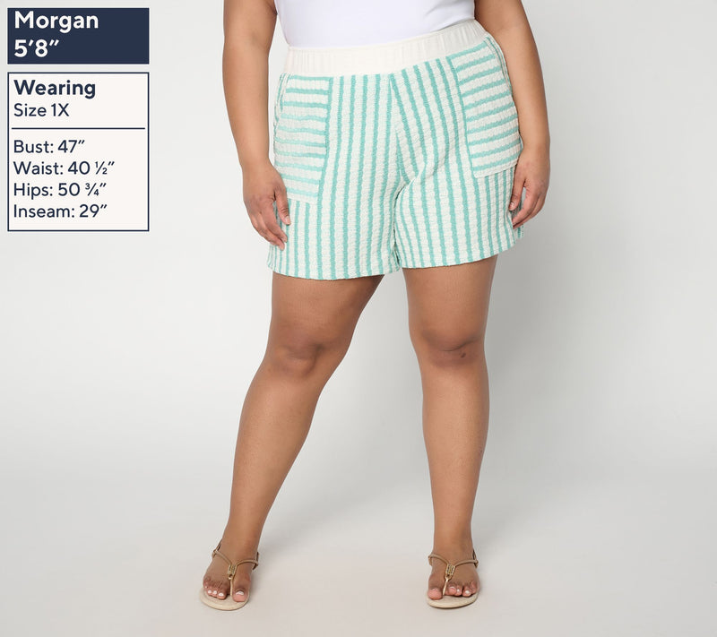 AnyBody Tall Textured Stripe Knit Short — View 10