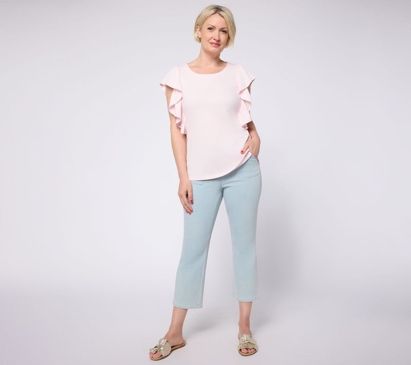 Belle by Kim Gravel TripleLuxe Knit Tres Chic Ruffle Top — View 5